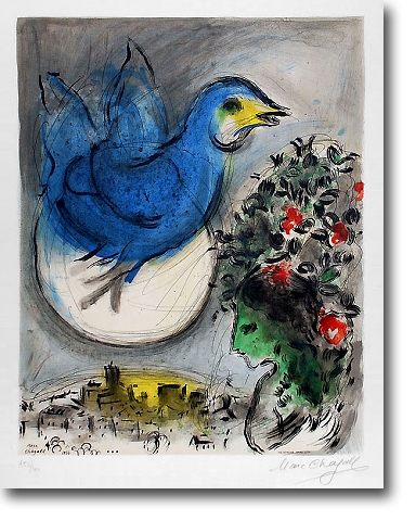 L'oiseau bleu de de Marc Chagall - 1968